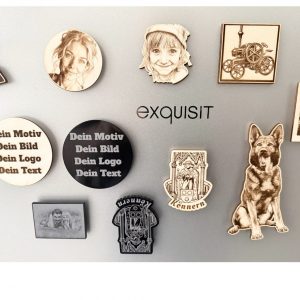 Kühlschrankmagnete personalisiert – freie Motivwahl und Textwahl für Foto, Spruch oder Namen